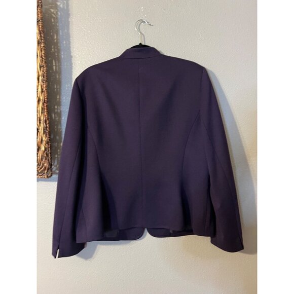 Kasper Separates Suit Jacket Blazer 14 Purple Grape Classic 1 Button Stretch - Picture 12 of 12